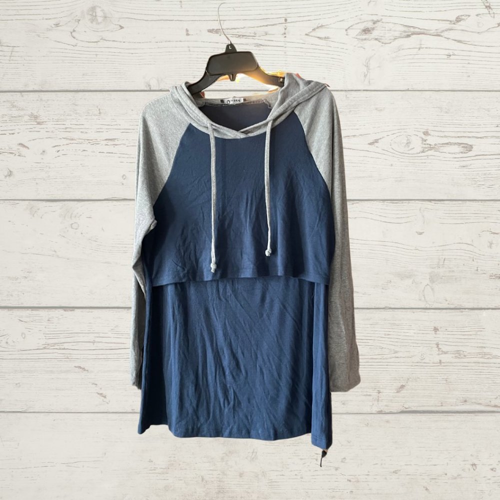 Baseball Hoodie Style Nursing Top